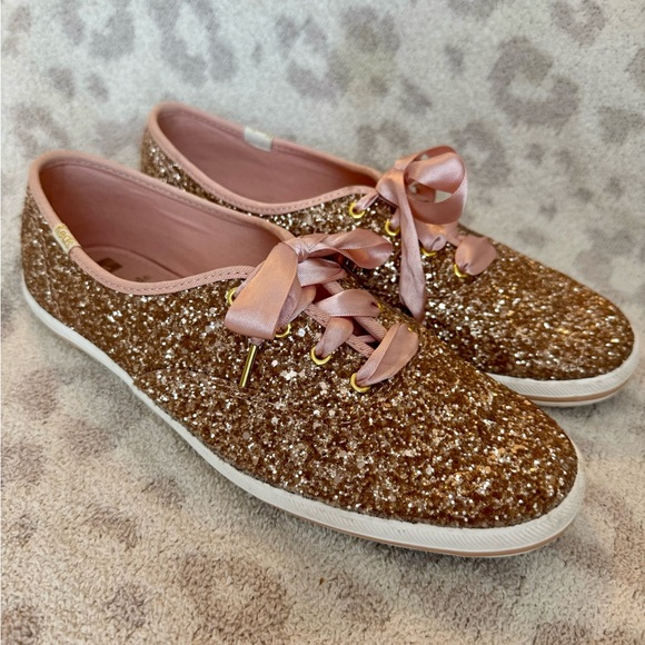 Kate Spade x Keds Rose Gold Glitter Sneakers - Picture 3 of 5